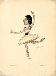 Portret van de Russische ballerina Tamara Karsavina (1885-1978)