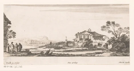Landschap met kapel
