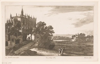 Landschap met kathedraal
