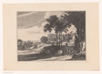 Landschap met wandelaars