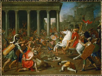 Keizer Titus verwoest de Tempel in Jeruzalem (schilderij op doek)
