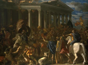 De vernietiging en plundering van de tempel van Jeruzalem