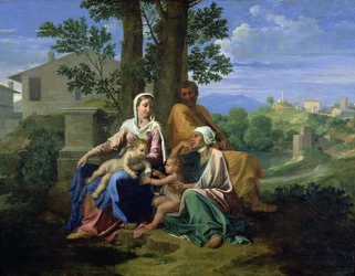 De Heilige Familie met Johannes, Elizabeth en de jonge Johannes de Doper