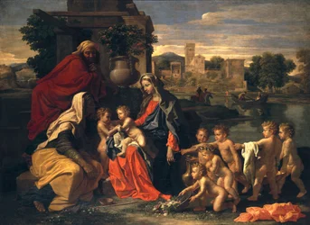 De Heilige Familie met de jonge St. Johannes de Doper en St. Elizabeth