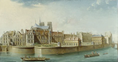 Het klooster Notre-Dame, gezien vanaf Île Saint Louis (quai d