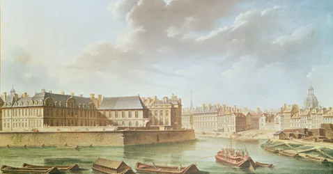Het Ile Saint-Louis en het Hotel de Bretonvilliers in 1757