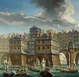 (detail) De Joute des mariniers tussen de Pont Notre-Dame en de Pont-au-Change