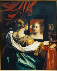 IJdelheid, vrouw bij de spiegel