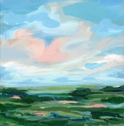 Rustig pastelkleurig landschap