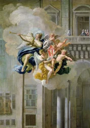 Roem draagt het wapen van het Huis Harrach (detail)
