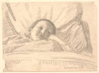 Kind (klein meisje?) dat in bed ligt