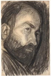 Zelfportret. Hoofd 3/4 profiel naar rechts