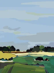 Abstracte landschapsscène