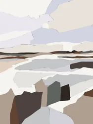 Gedempt geometrisch landschap