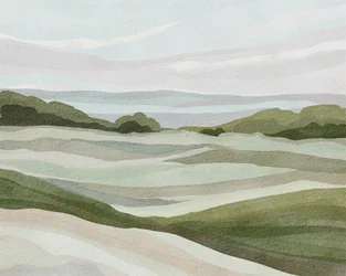 Glooiend pastelkleurig landschap