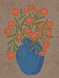 Rustieke oranje bloemenvaas