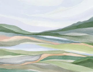 Rustgevend gelaagd landschap