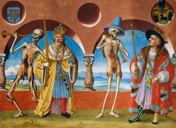Dood, keizer en koning uit de Dodendans cyclus door Albrecht Kauw