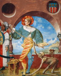 Dood trekt penseel van schilder (detail)