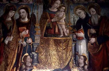 Madonna op de troon