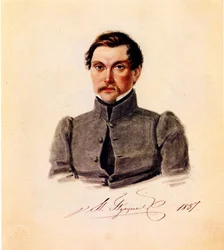 Portret van Decembrist Ivan Pushchin 1798-1859, 1837