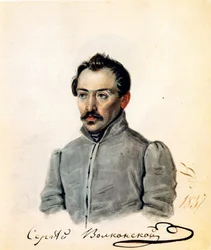 Portret van Decembrist graaf Sergey Volkonsky 1788-1865, 1837