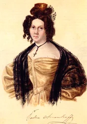 Portret van Prasovya Annenkova, vrouw van Decembrist Iwan Annenkow, 1836
