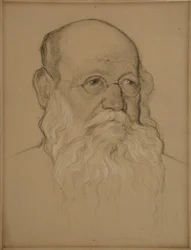 Portret van de revolutionaire graaf Pyotr A. Kropotkin 1842-1921, 1920-1921