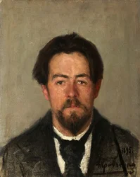 Portret van de auteur Anton Tsjechov, 1860-1904, 1895