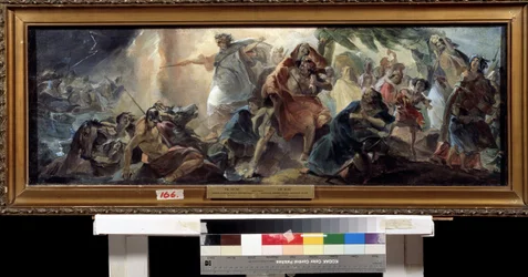 De Israëlieten steken de Rode Zee over, schilderij van Nikolai Nikolayevich Ge (1831-1894), olie op doek, Russische kunst, Staats Kunstmuseum, Charkov (Oekraïne)