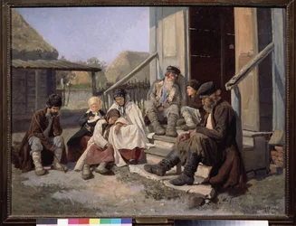 Een regionaal ziekenhuis. Schilderij van Nikolai Petrovich Zagorsky