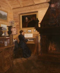 Vrouw bij het klavecimbel