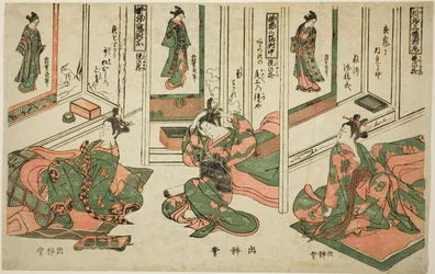 Set van drie hangende rollen, Dagdroomspelen (Kakemono sampukutsui utsusu no asobi)