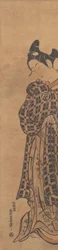 De acteur Sanogawa Ichimatsu als een jonge man met een gevouwen brief, ca. 1765