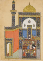 Laila en Majnun op School, Folio uit een Khamsa Quintet van Nizami