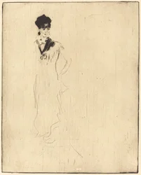 Schets van een jonge dame in violet (Esquisse de jeune femme a la violette)