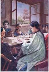 Een Chinese school ca. 1900