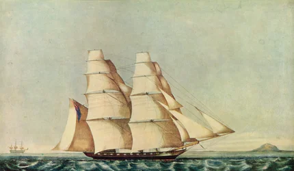 De Opium Clipper Brig Anonyma in de Straat van Malakka, 1846