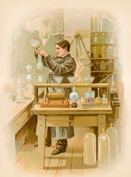 Thomas Edison in zijn laboratorium