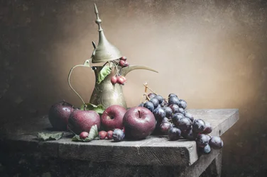 Rustiek fruit en dallah