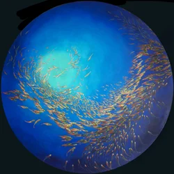 Glazen vis 3, 2012 (acryl op linnen in tulpenlijst)