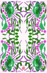 Pauw Groen Roze Bloemenpatroon
