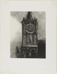 Een klok in de toren luidde het uur, plaat 4 uit Le Jure van Edmond Picard