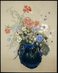 Een vaas met blauwe bloemen, ca. 1905-08