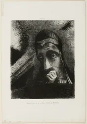 Gezicht van Mysterie (In mijn droom zag ik in de lucht een GEZICHT VAN MYSTERIE), plaat 1 uit Hommage aan Goya
