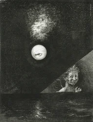 Aan de horizon, de engel van zekerheid, en in de donkere lucht, een vragende blik. Serie: Voor Edgar