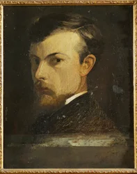 Portret van de kunstenaar (schilderij op hout)