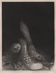 De Verleiding van Sint Antonius: Bloemen Vallen en het Hoofd van een Python Verschijnt, 1896