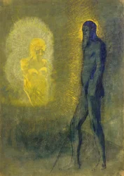 De verschijning, ca. 1890 (olieverf op papier op paneel)