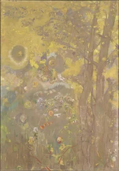 Bomen op een gele achtergrond, 1901